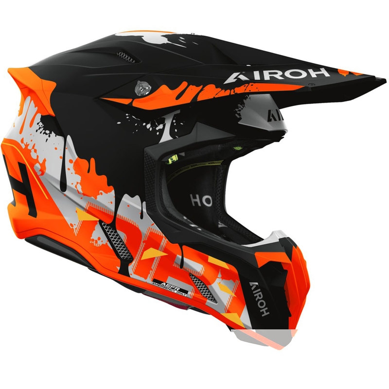 Motokrosa ķivere Airoh Twist 3 Dirt matēta melna-oranža
