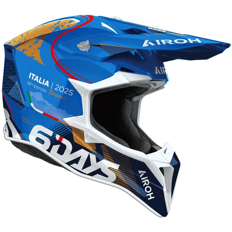 Motokrosa ķivere Airoh Wraaap 6DAYS ® ITALY spīdīga