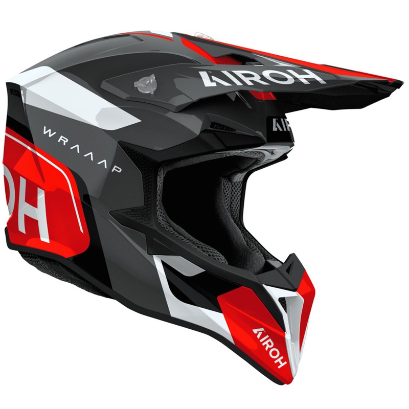 Motokrosa ķivere Airoh Wraaap Conquer spīdīgi sarkana