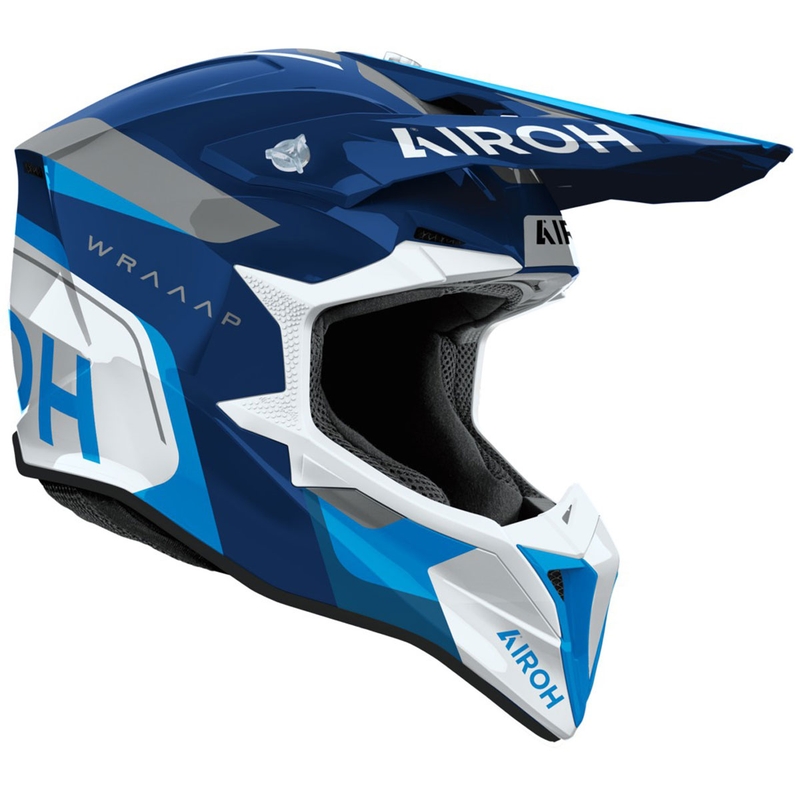 Motokrosa ķivere Airoh Wraaap Conquer spīdīgi zila