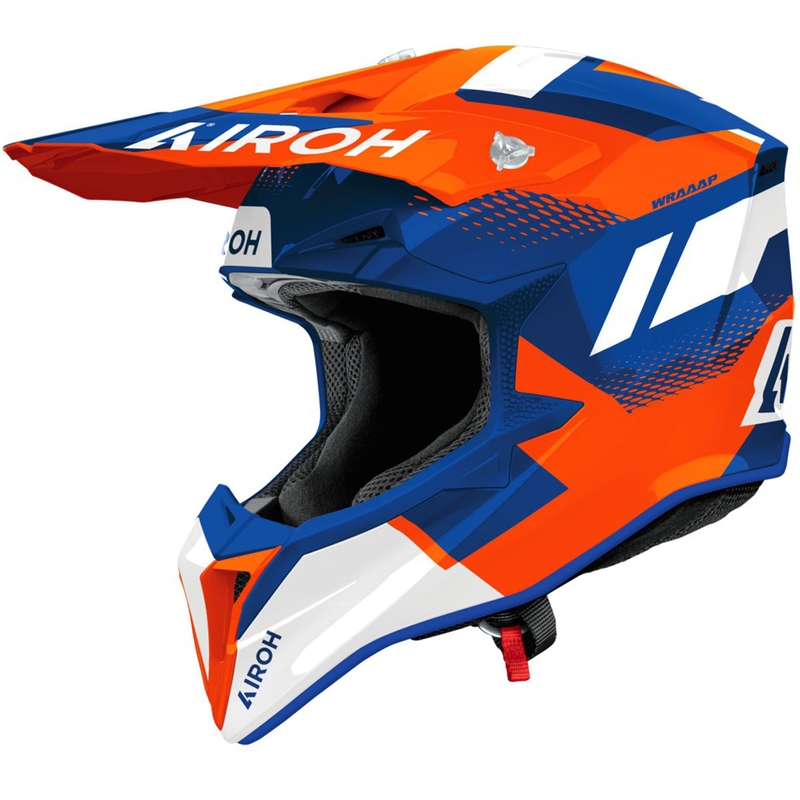 Motokrosa ķivere Airoh Wraaap Vision spīdīgi oranži zila