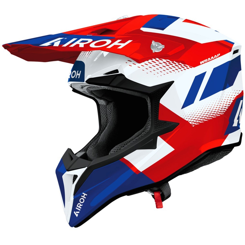Motokrosa ķivere Airoh Wraaap Vision spīdīga sarkanzila