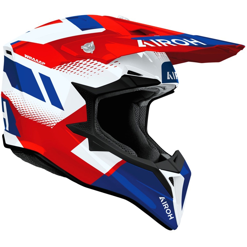 Motokrosa ķivere Airoh Wraaap Vision spīdīga sarkanzila
