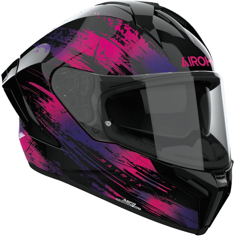 Integrēta motociklu ķivere Airoh MATRYX Reflex spīdīga violeta