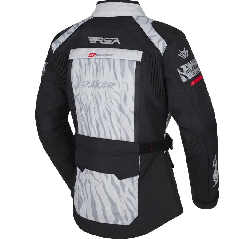 Sieviešu RSA Dakar 2 Black-Grey-Red motocikla jaka