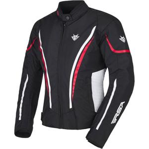 Sieviešu RSA Wasp melnā, baltā un sarkanā motocikla jaka