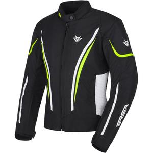 Sieviešu RSA Wasp Black-White-Fluo Yellow motocikla jaka