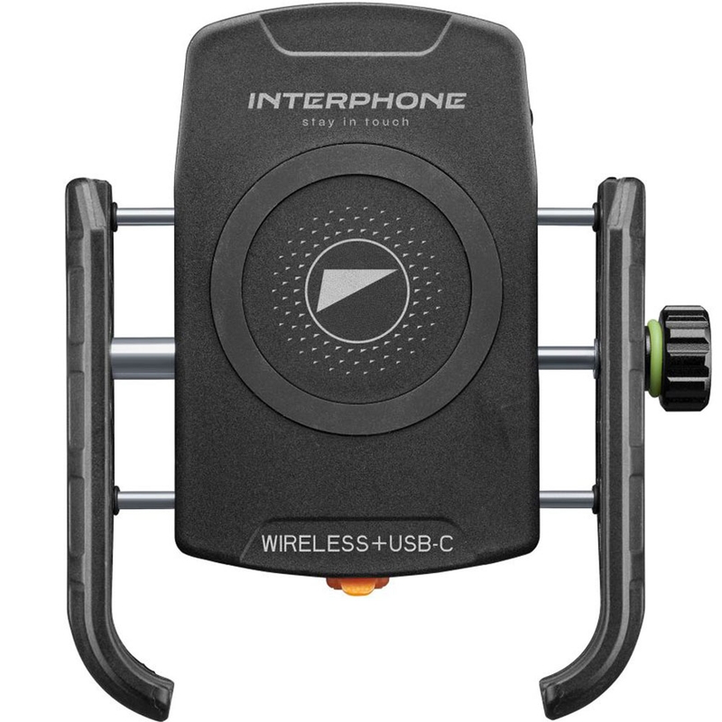 Interphone Crab tālruņa turētājs ar bezvadu uzlādi un USB-C melns