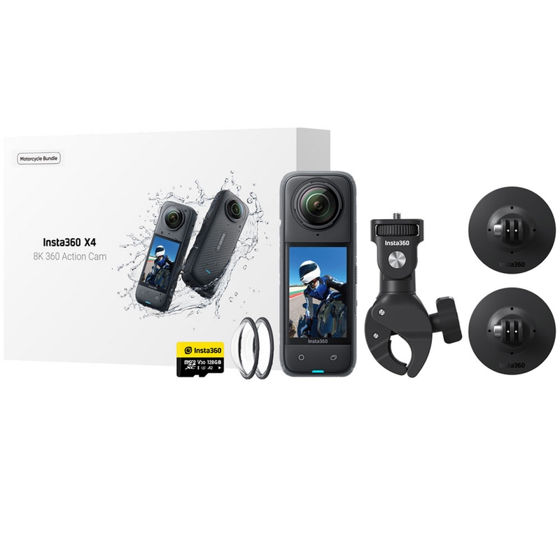 Insta360 X4 motociklu komplekta rīcības kamera melna