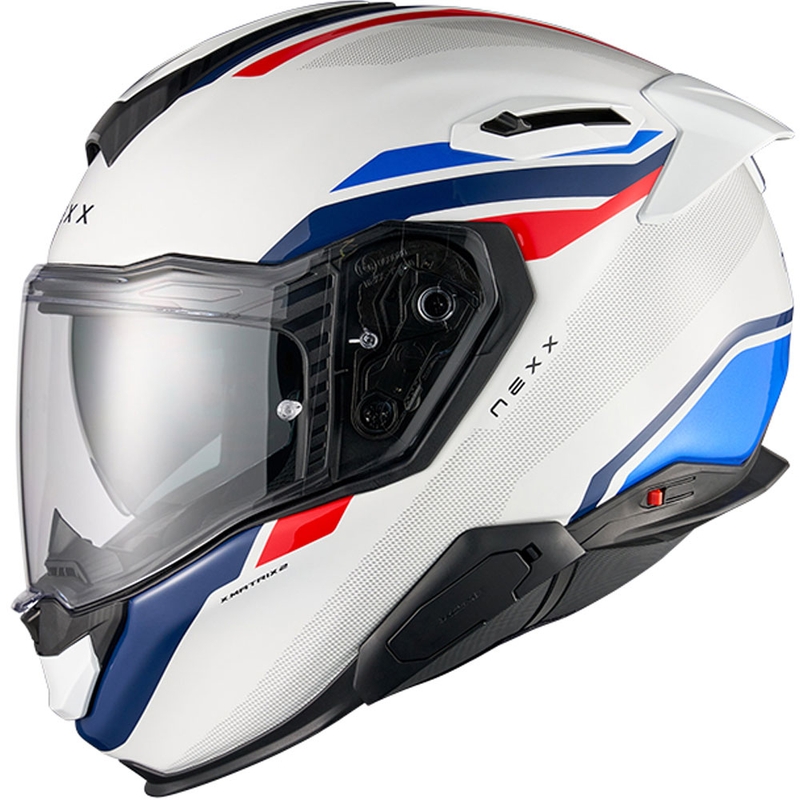 Integrēta ķivere motociklam Nexx X.TR Quanta baltā-zilā krāsā