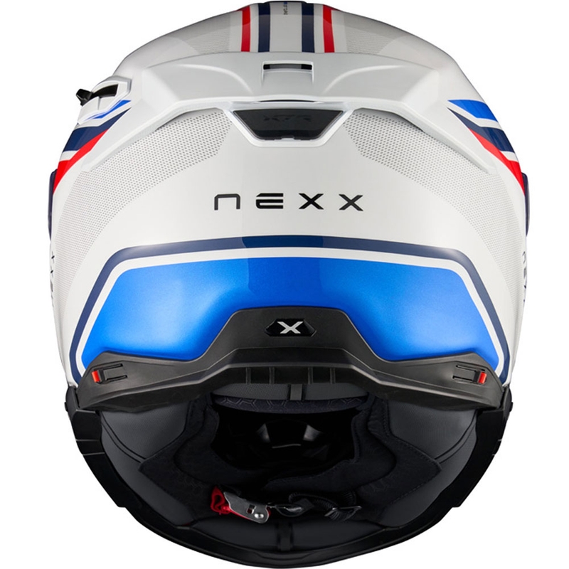 Integrēta ķivere motociklam Nexx X.TR Quanta baltā-zilā krāsā