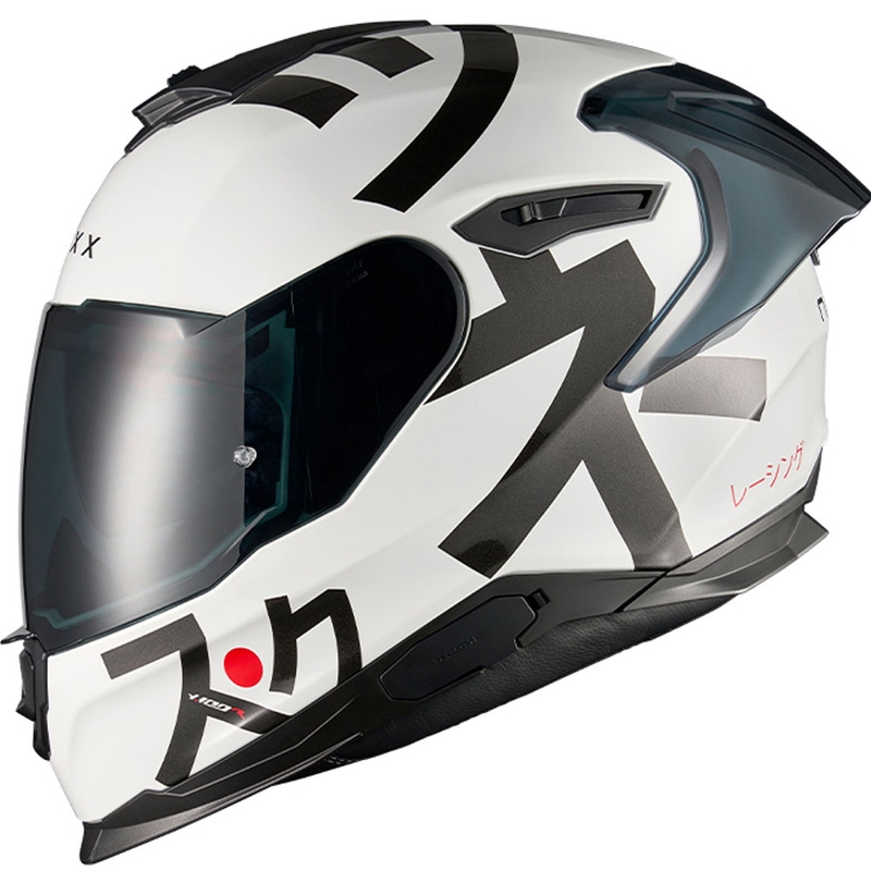 Integrālā motocikla ķivere Nexx Y.100R Nippon balta