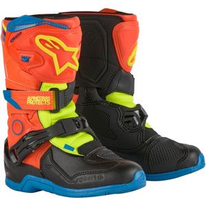 Alpinestars Tech 3S Kids fluo oranžs-zils-fluo dzeltens-melns motocikla zābaki