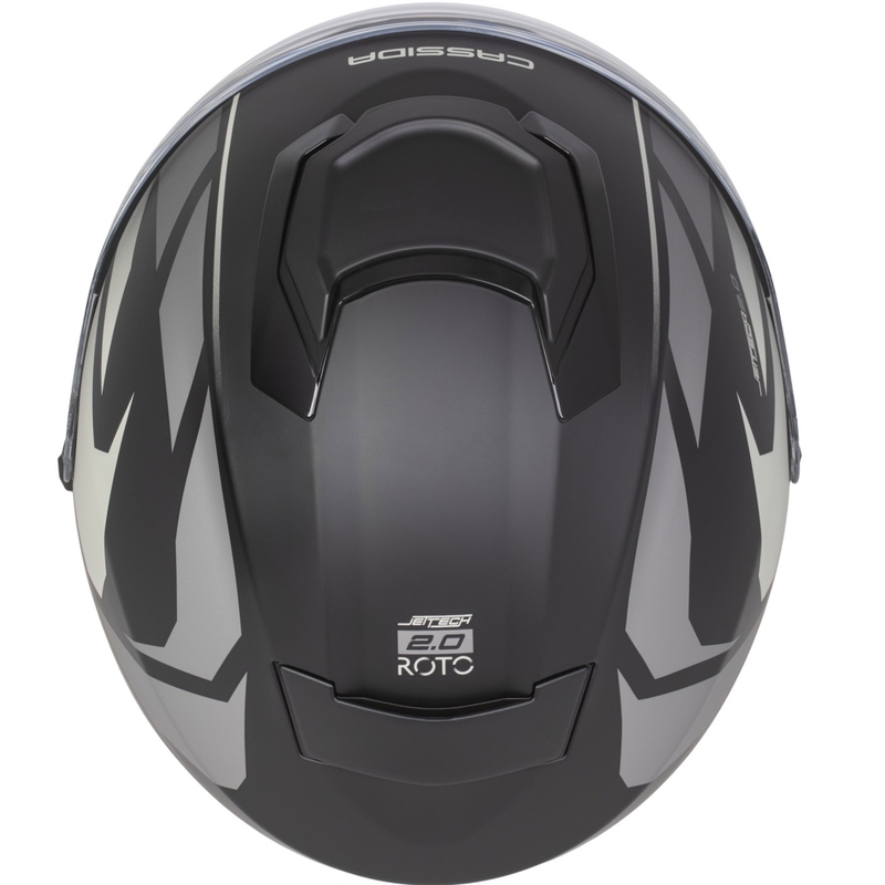 Cassida Jet Tech 2.0 RoTo atvērtā moto ķivere matēts melns-pelēks-balts