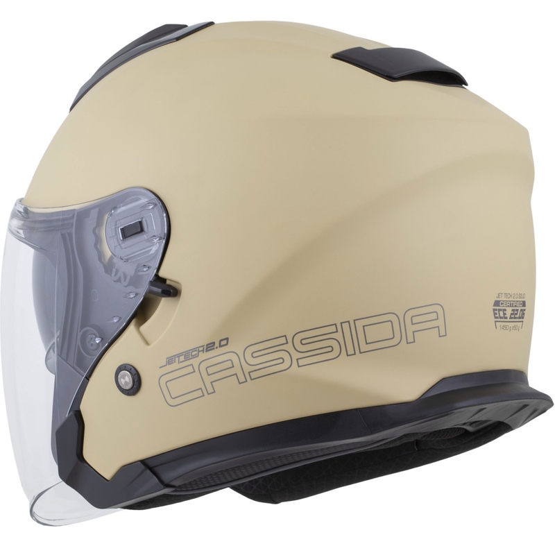 Cassida Jet Tech 2.0 RoTo atvērtā motociklistu ķivere matēta smilšaini melna-pelēka-pelēka