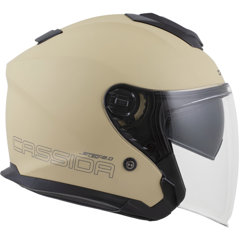 Cassida Jet Tech 2.0 RoTo atvērtā motociklistu ķivere matēta smilšaini melna-pelēka-pelēka