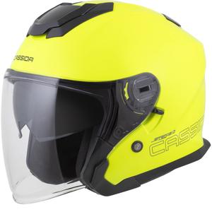 Cassida Jet Tech 2.0 RoTo fluo dzeltenā-melnā-pelēkā atvērta moto ķivere