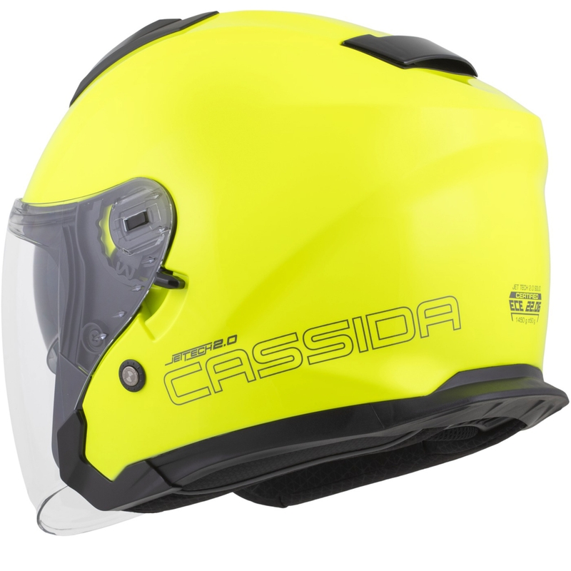 Cassida Jet Tech 2.0 RoTo fluo dzeltenā-melnā-pelēkā atvērta moto ķivere