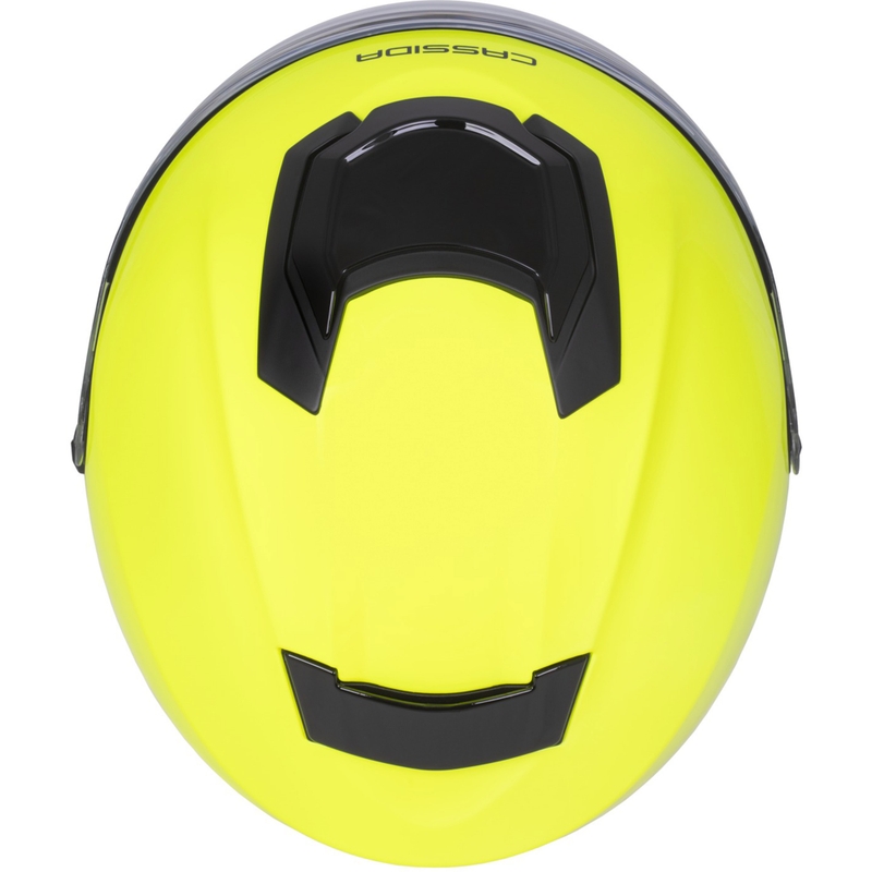 Cassida Jet Tech 2.0 RoTo fluo dzeltenā-melnā-pelēkā atvērta moto ķivere