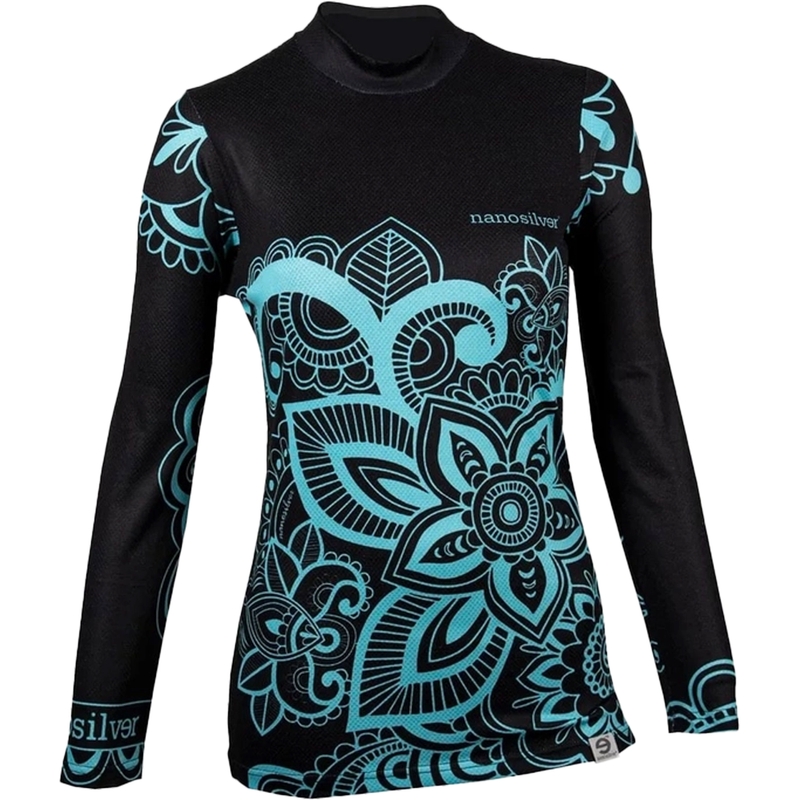 Sieviešu termokrekls nanosilver® Flower tirkīza - garām piedurknēm
