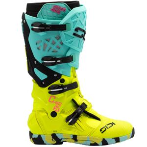 SiDi Crossair X mint-fluo dzelteni motocikla zābaki