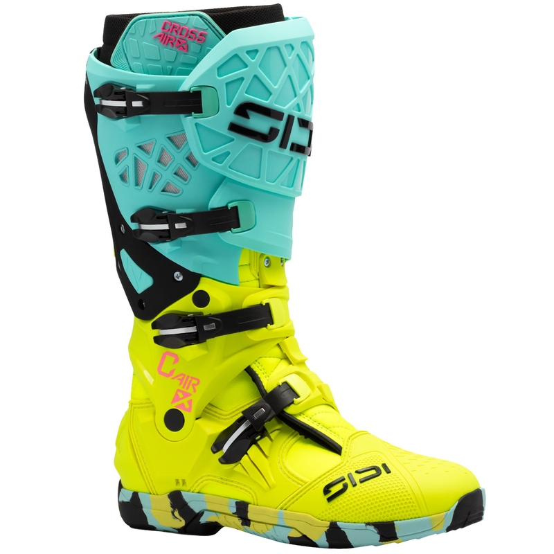 SiDi Crossair X mint-fluo dzelteni motocikla zābaki