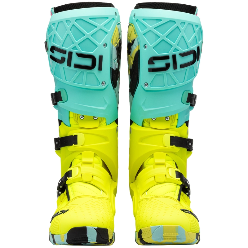 SiDi Crossair X mint-fluo dzelteni motocikla zābaki