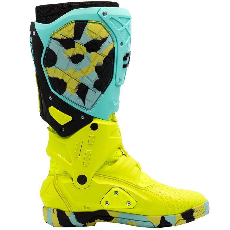 SiDi Crossair X mint-fluo dzelteni motocikla zābaki