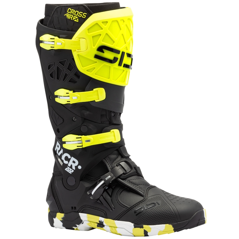 Motocikla zābaki SiDi Crossair X RACR002 fluo dzelteni melni