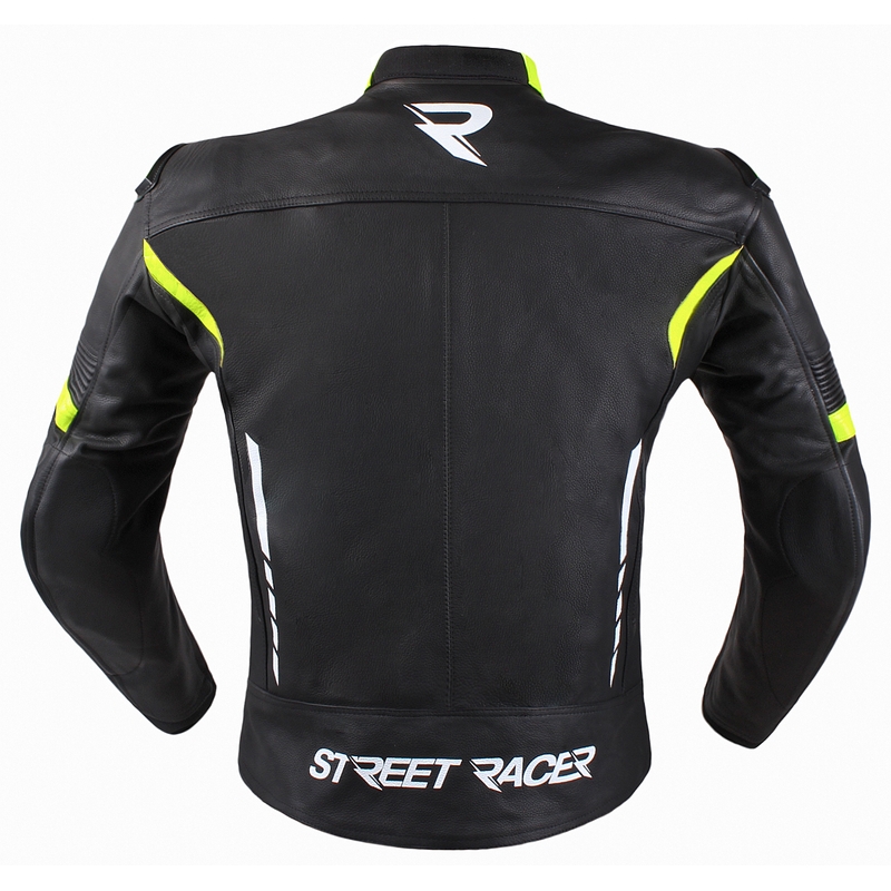 Bunda na motorku Street Racer Bexter černo-bílo-fluo žlutá výprodej