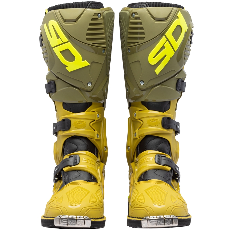 SiDi Crossfire 3 motocikla zābaki olīvu zaļš-fluo dzeltens