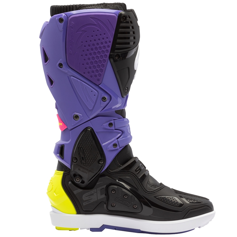Motocikla zābaki SiDi Crossfire 3 SRS violeti melni-fluo dzelteni