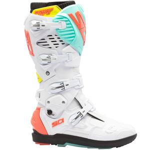 SiDi Crossfire 3 SRS motocikla zābaki balti-fluo mint-fluo coral