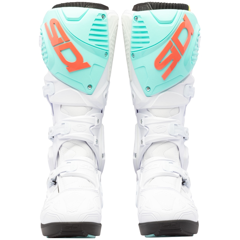 SiDi Crossfire 3 SRS motocikla zābaki balti-fluo mint-fluo coral