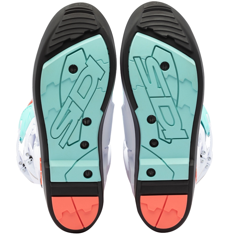SiDi Crossfire 3 SRS motocikla zābaki balti-fluo mint-fluo coral