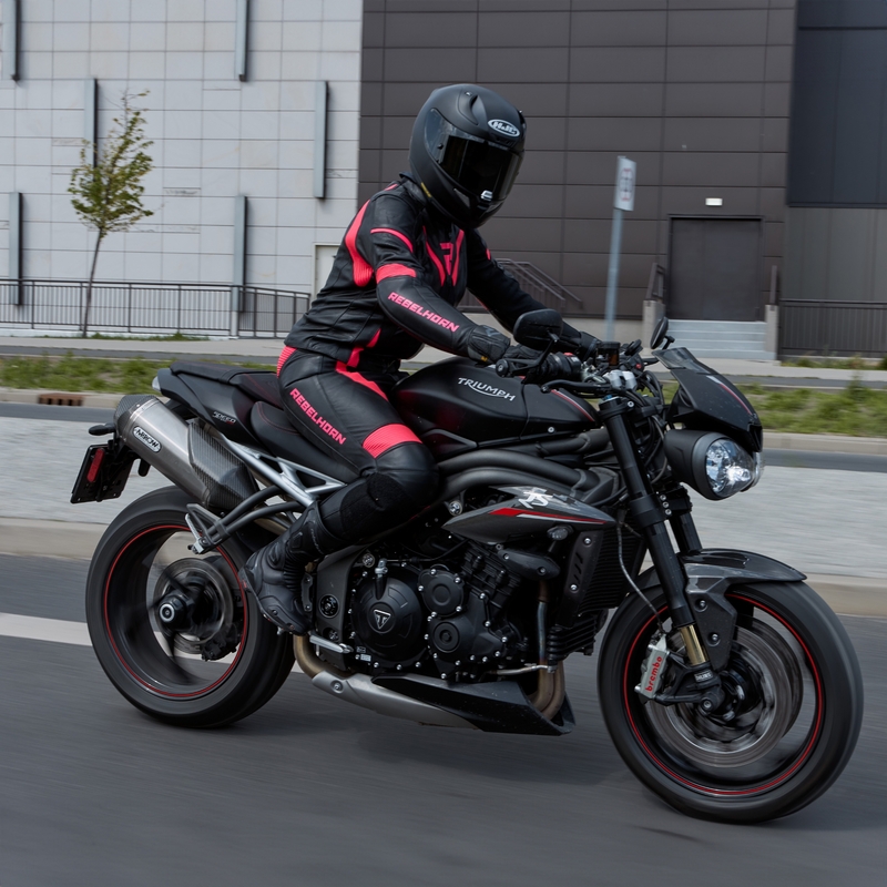 Sieviešu motocikla jaka Rebelhorn Rebel Black-Fluo Pink motocikla jaka