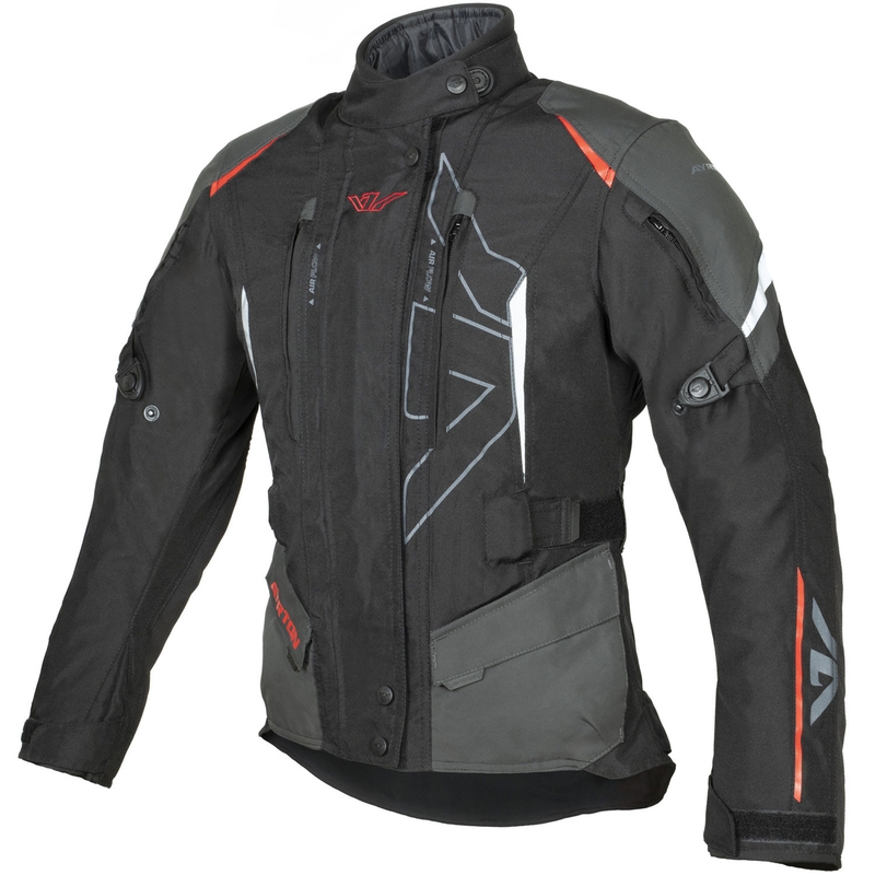 Sieviešu Ayrton Teressa II black-grey-fluo red motocikla jaka