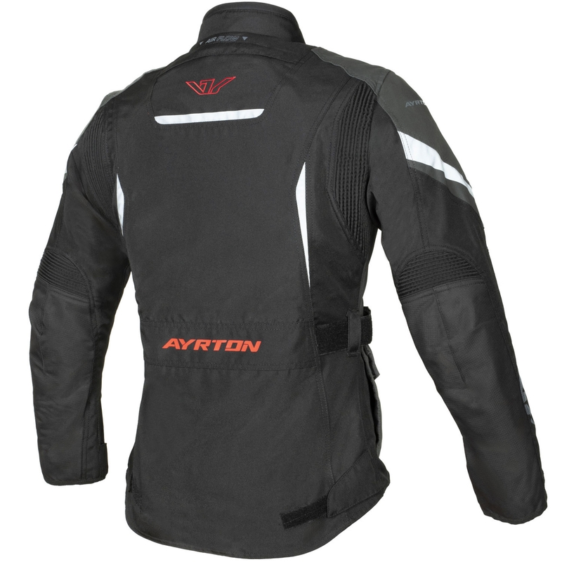 Sieviešu Ayrton Teressa II black-grey-fluo red motocikla jaka