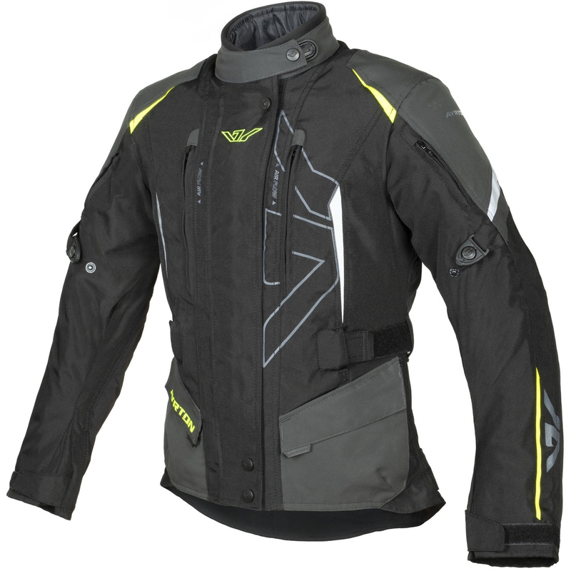 Ayrton Teressa II Sieviešu motocikla jaka Black-Gray-Fluo Yellow