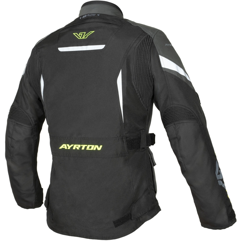 Ayrton Teressa II Sieviešu motocikla jaka Black-Gray-Fluo Yellow