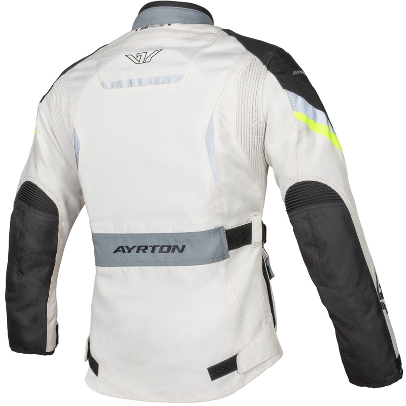 Sieviešu Ayrton Teressa II motocikla jaka cream-fluo yellow-grey-black