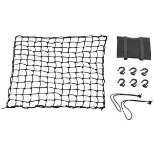 Elastīgs bagāžas tīkls motociklam ar plastmasas āķiem Daytona 60 x 60 cm melns