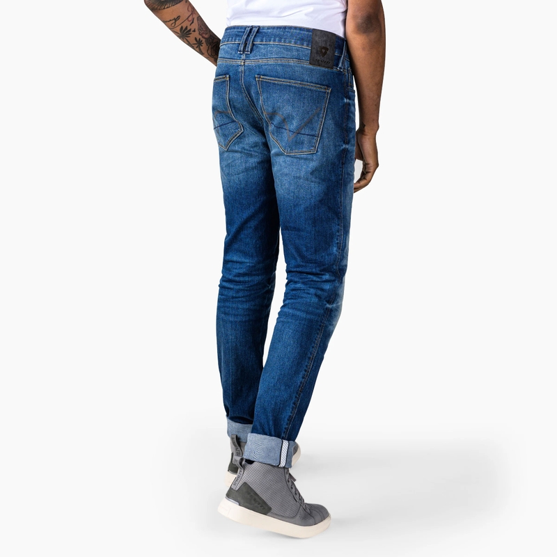 Revit Carlin SK Extra Cropped motocikla džinsi, zili