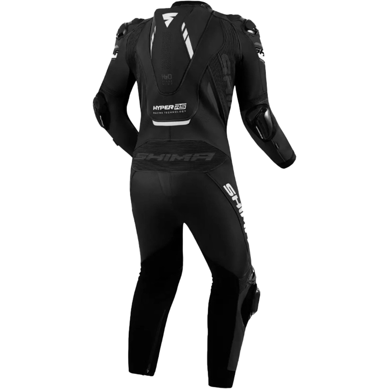 Shima Hyper-RS melns un balts ādas motocikla kombinezons