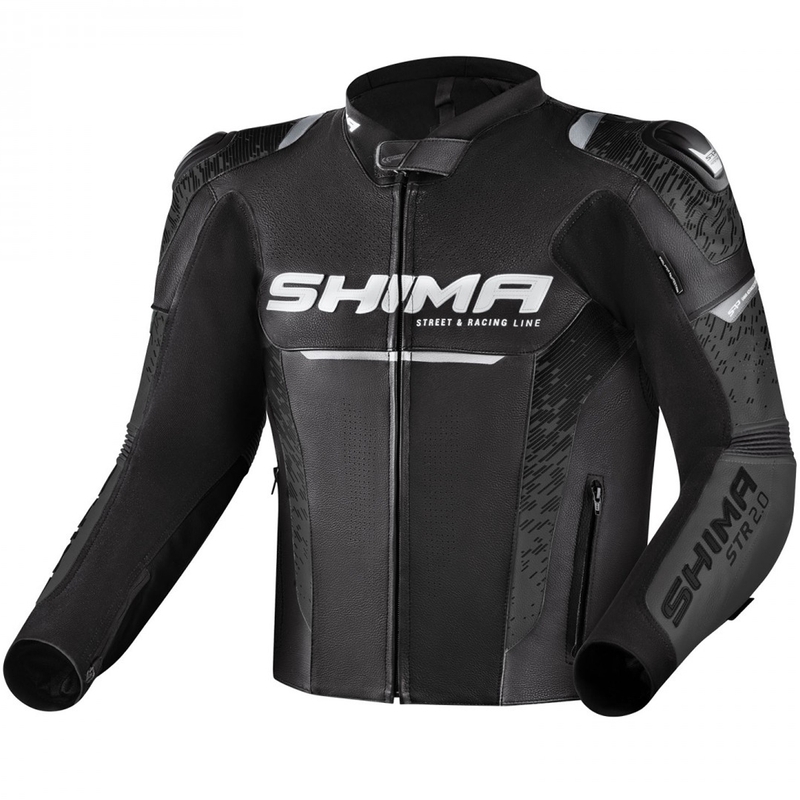 Shima STR 2.0 motocikla jaka melni pelēka