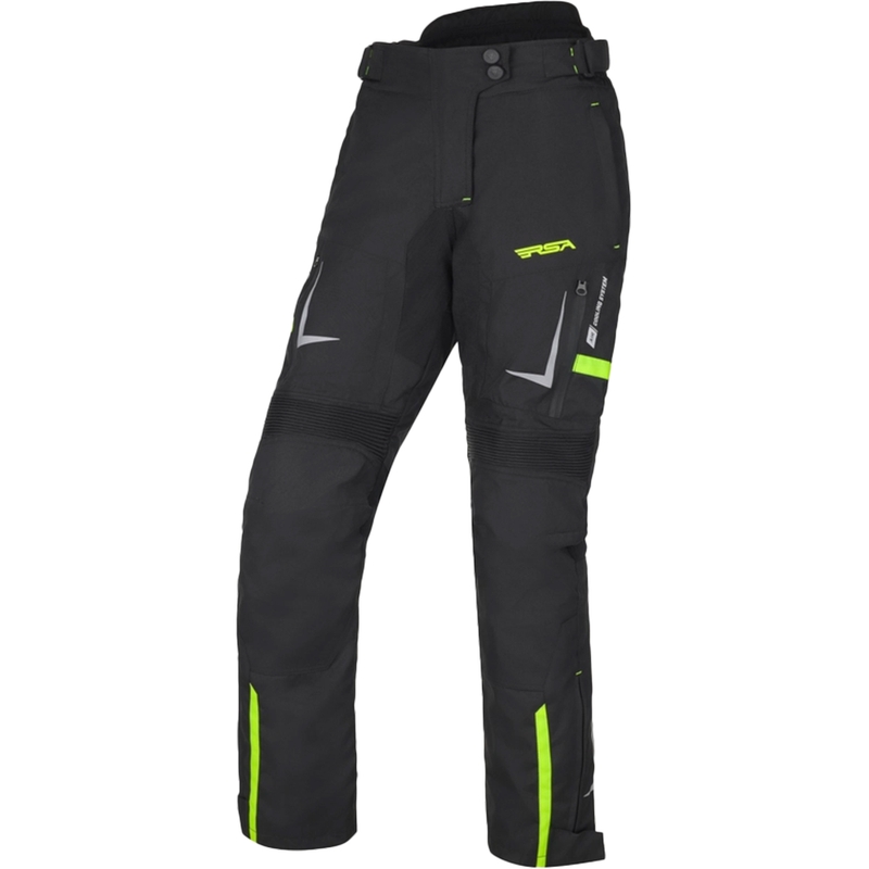Sieviešu bikses motociklam RSA EXO 2 melns-fluo dzeltens