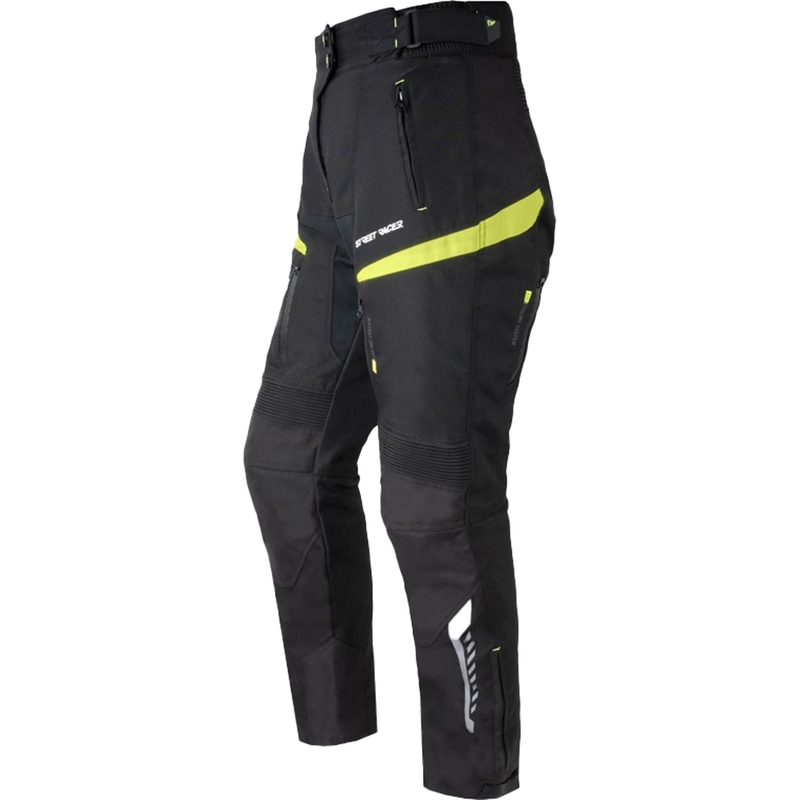 Sieviešu Street Racer Vix Black-Fluo Yellow motocikla bikses