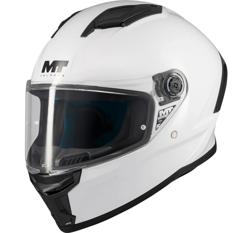 Pilna motocikla ķivere MT Stinger 2 Pure A0 balta