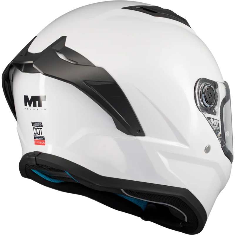Pilna motocikla ķivere MT Stinger 2 Pure A0 balta