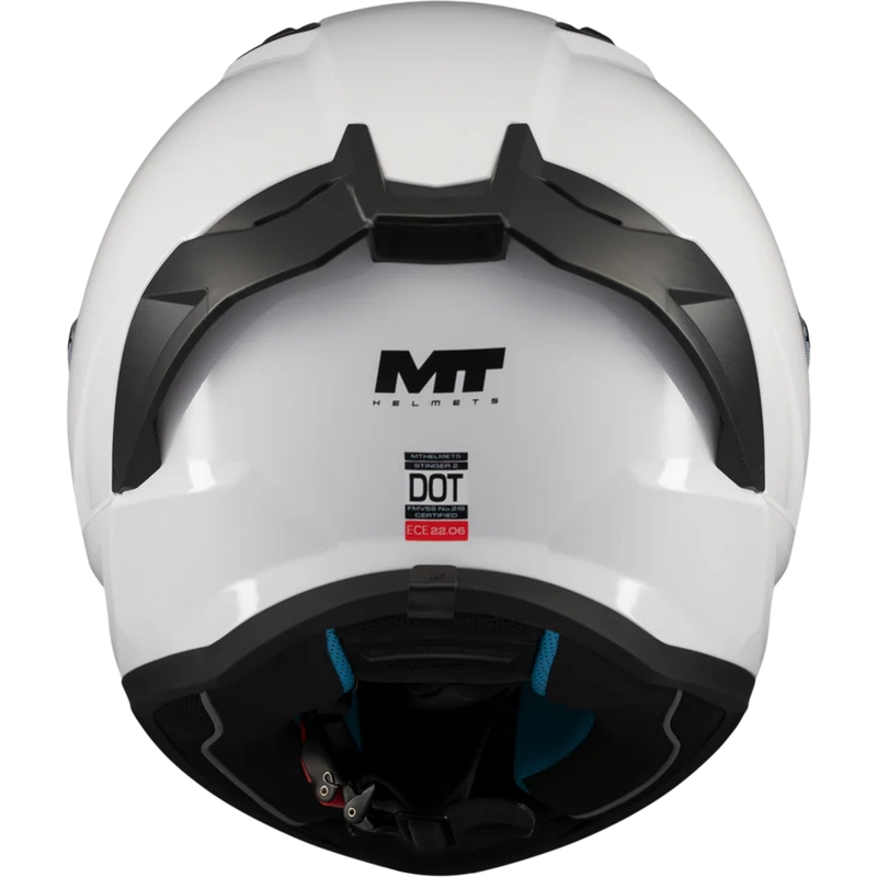 Pilna motocikla ķivere MT Stinger 2 Pure A0 balta